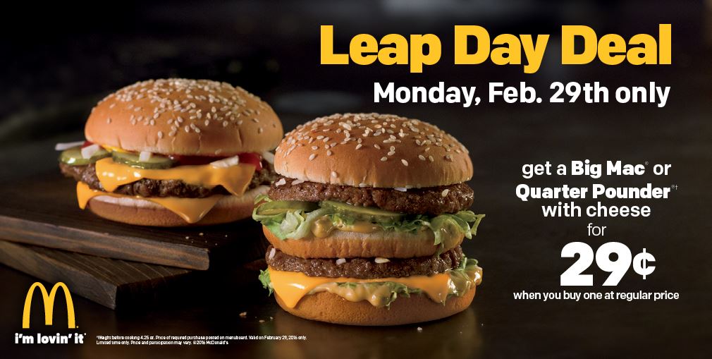 Get a FREE Big Mac or Quarter Pounder with cheese Monday in NE Ohio